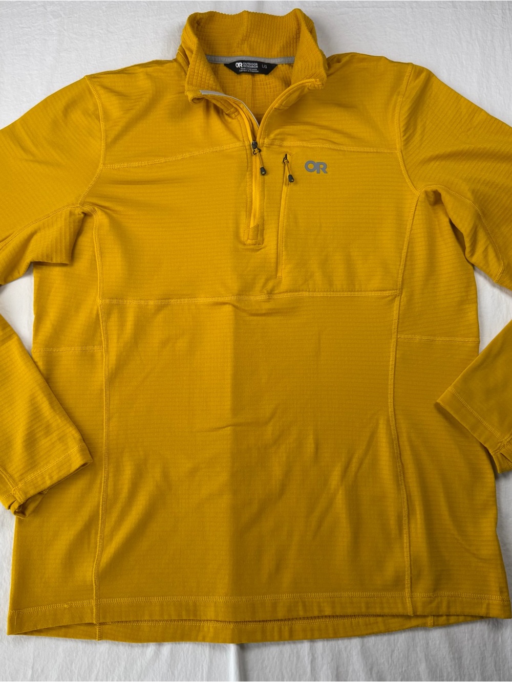 Outdoor Research Men's Yellow Lightweight Quarter-Zip Pullover